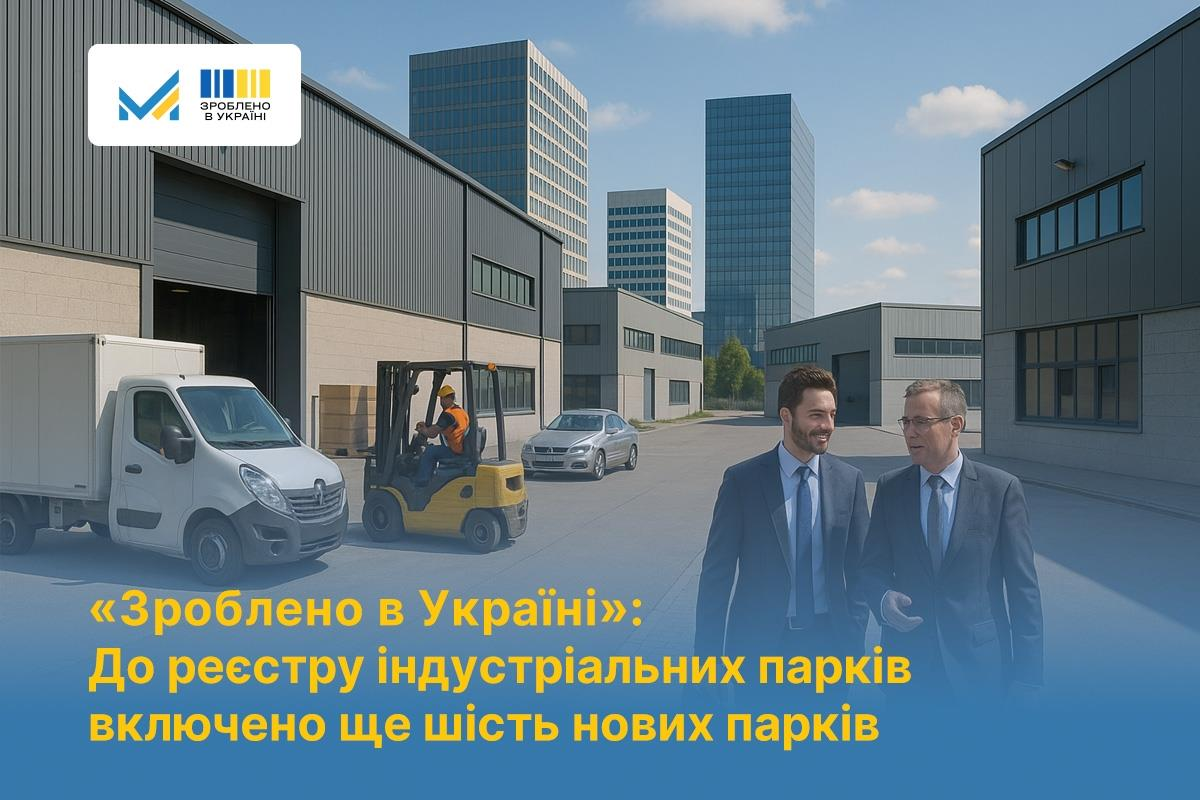 🏭 «Зроблено в Україні»: до реєстру індустріальних парків включено ще шість нових парків у різних регіонах
